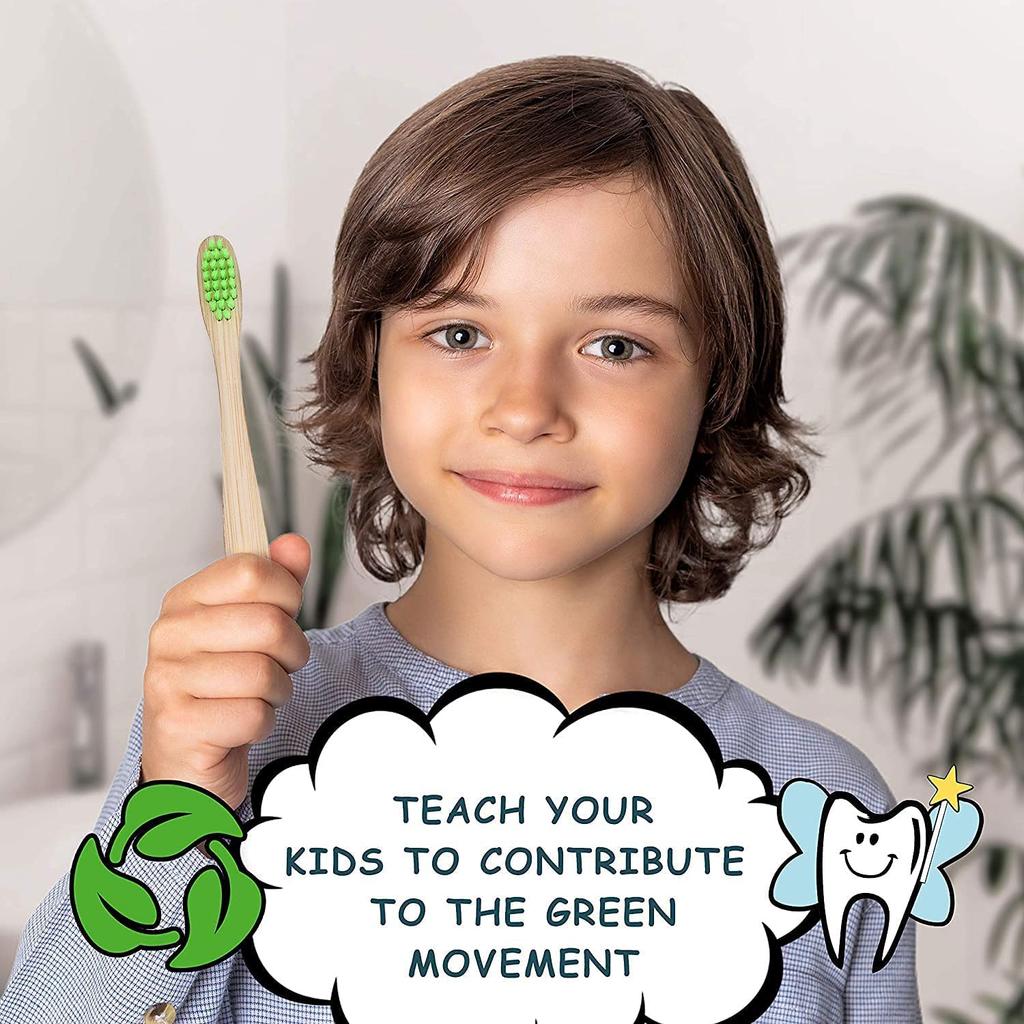 10 Pack Natural Bamboo Toothbrushes Eco Friendly Family Hotel  Charcoal Bamboo Wood Teethbrush For Adults Kids Child