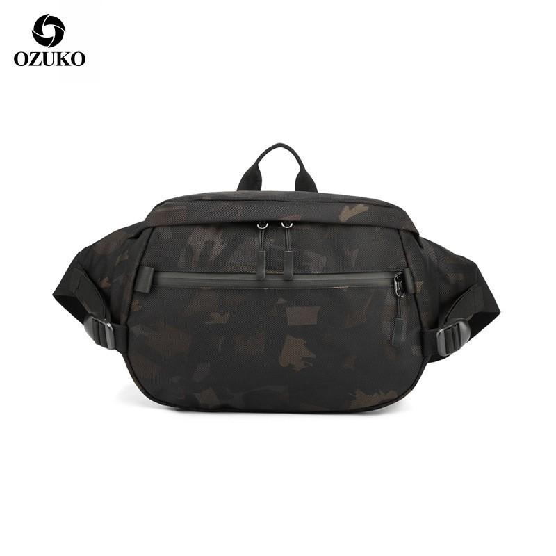 Men's Waist Bag New Sports Cross-body Large-capacity Waterproof Oxford Cloth Multi-function Shoulder