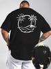 Unisexs Tshirt 100 Cotton Palm Tree And Sun Print Loose Fit Casual Comfortable And Breathable