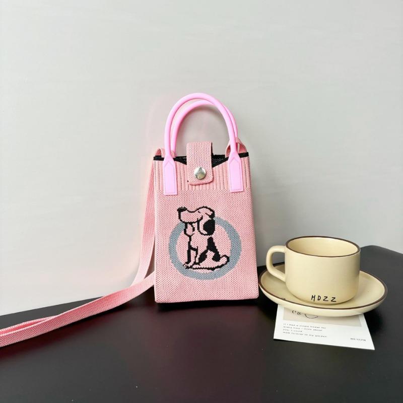 Premium Sense Ns Mobile Phone Bag New Cartoon Knitted Bag Dopamine Niche Versatile Messenger Shoulder Bag Handbag