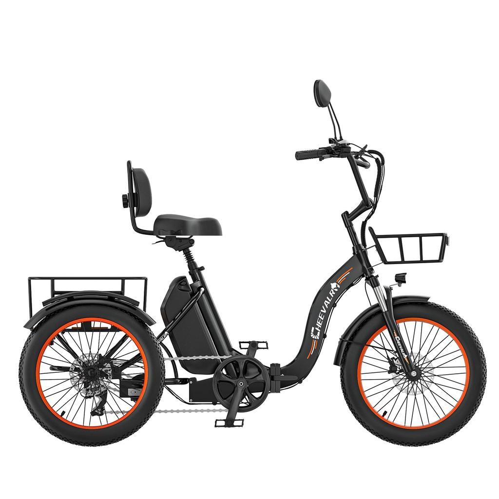 Cheevalry CF750 Freight Electric Tricycle 750W Motor 48V20AH Battery 20 Inch Freight Tires 130KG Load 25KM/H Speed Folding  E-Bike