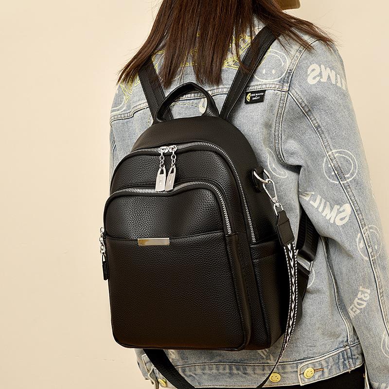 Schoolbag Korean Version Backpack Women's Large Capacity 1011 New Fashion Versatile Backpack Travel Bag Foreign Style Student College School Bag