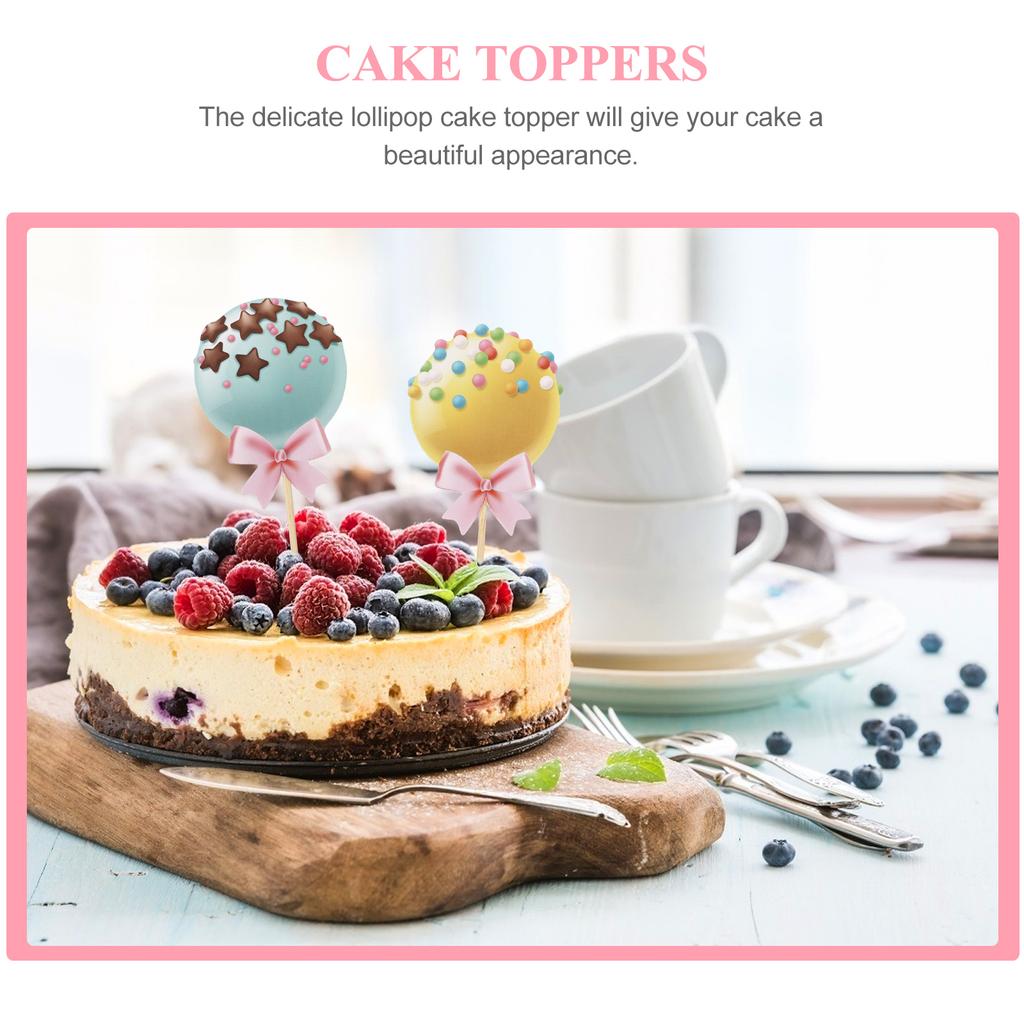 20 Pcs Cake Insert Picks Decor Colorful Toppers Ornament Inserting Dessert Delicate Lollipop