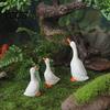 Weather Resistant Garden Decor Realistic Goose Ornament, Miniature Resin Figurine, Statue Yard Figurines for Outdoor Micro Landscape Bonsai Patio