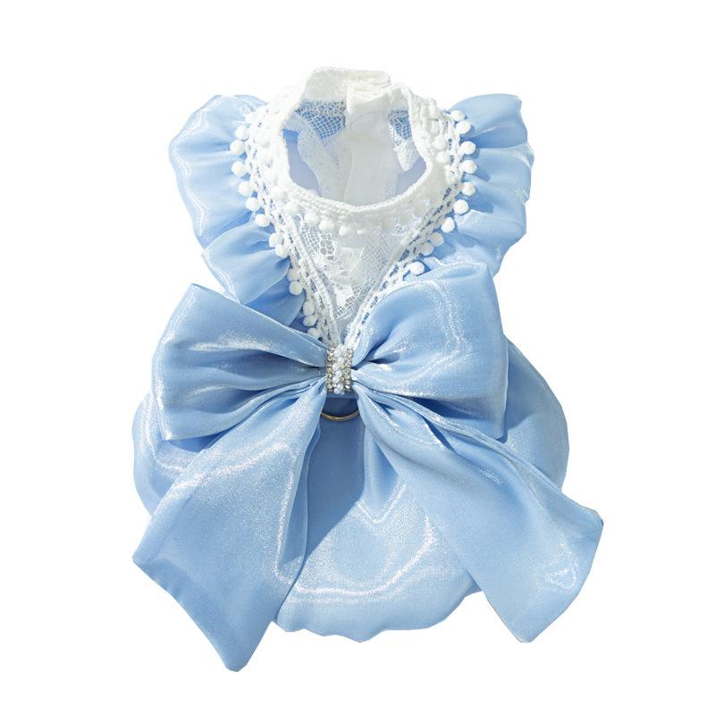 Jaro Léto Psí Šaty Střapec Velká Mašle Sukně Teddy Velký Medvěd Štěně Kočka Mazlíček Letní Oblečení