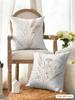 Boho Neutral Pressed Wildflower Cushion Cover Natural Linen Fabric Double-Sided Printing Breathable Perfect For Home Decor