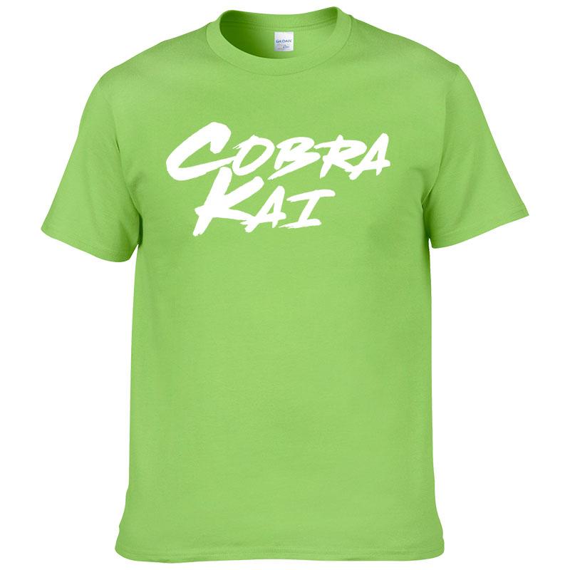100% Cotton T Shirt Men's Summer Short Sleeve  Tshirt Fashion Casual T-shirt Cobra Kai Print Tshirt Homme Hombre F67