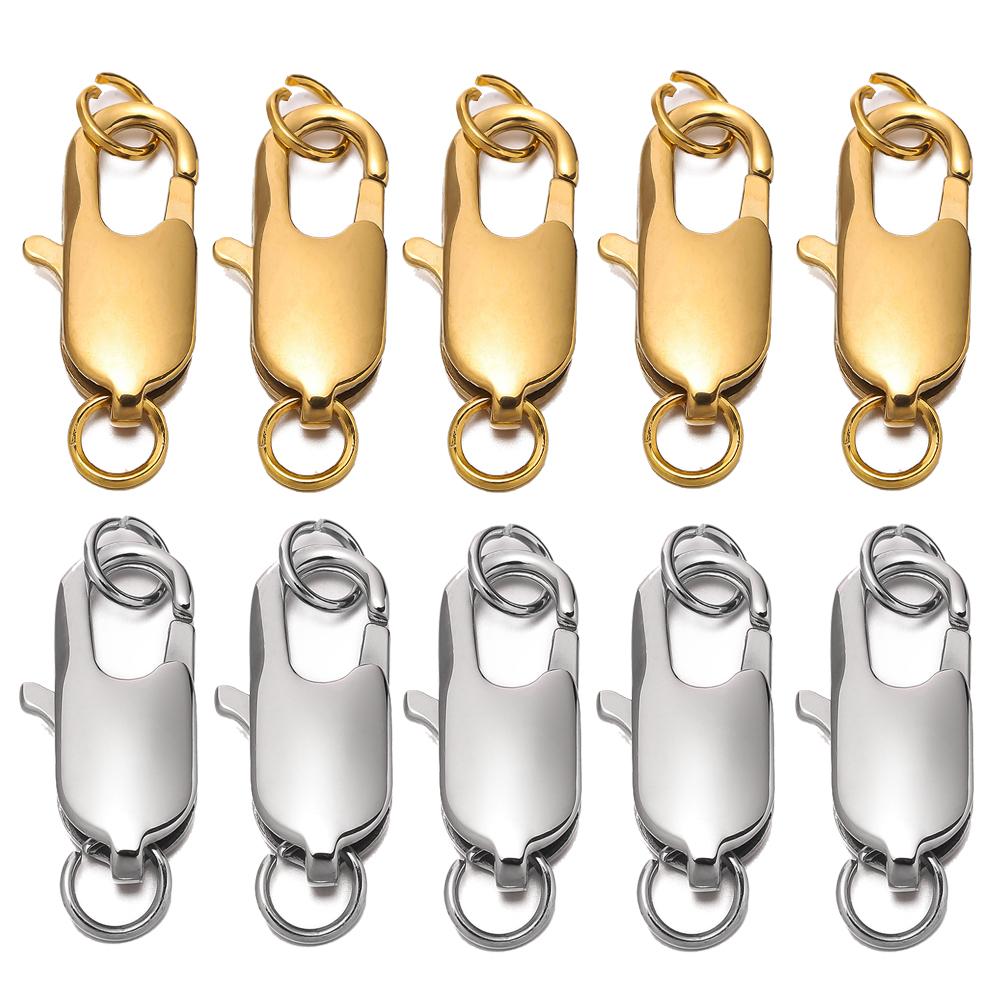 5 Sets Stainless Steel Lobster Clasp with Jump Rings for Bracelet Necklace DIY Jewelry Making Accessories Supplies