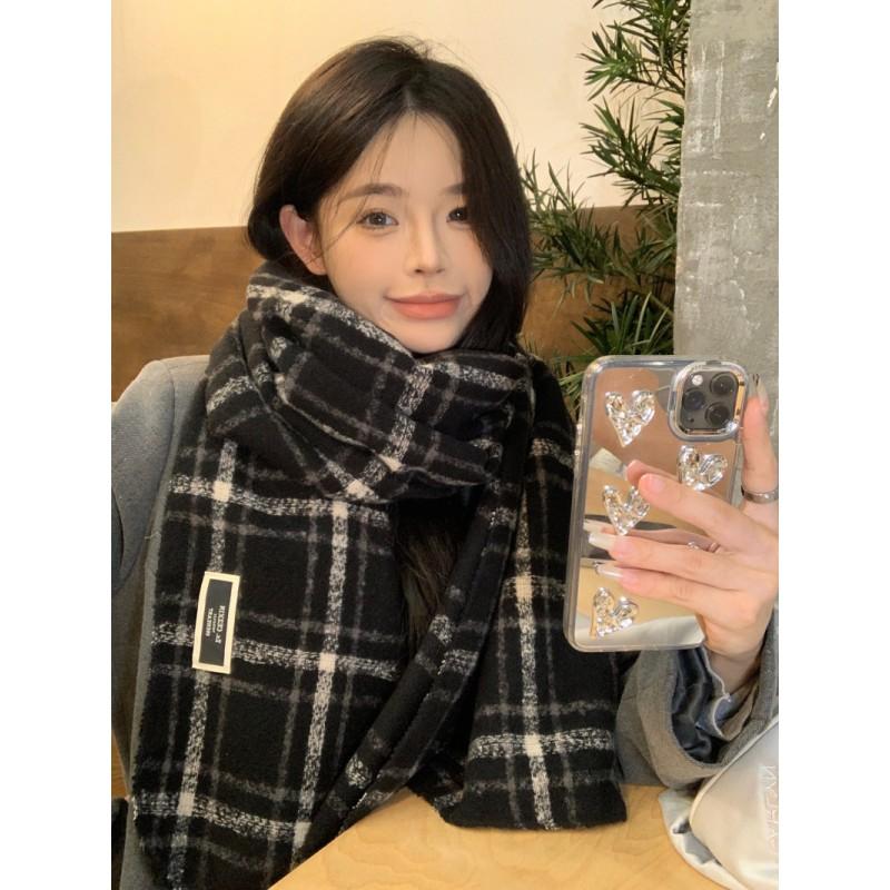 Unisex Extra Long Winter Scarf Couples Warm Knitted Shawl With Tassels Plaid Students Gift