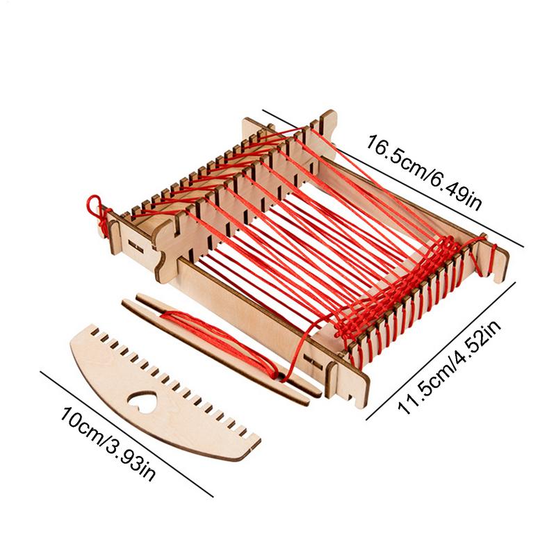 Kids Weaving Machine Kit Knitting Yarn Weaving Machine Kit Wooden Educational Interactive Creative Learning Toy For Crochet Kids