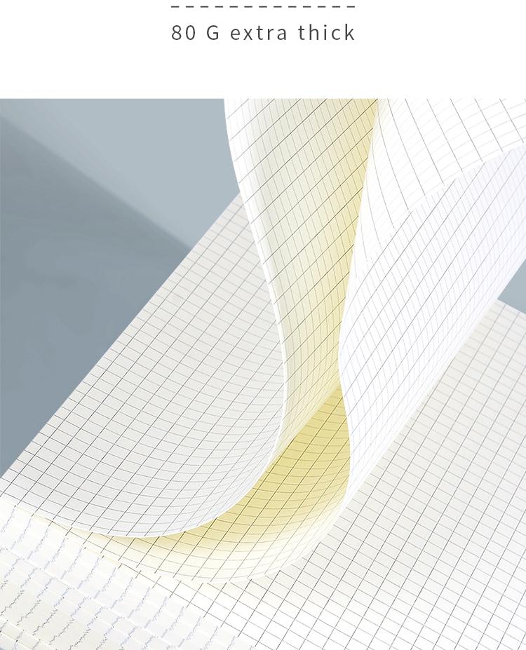 Double-Sided A4 Thickened Small-Square Grid Paper, Natural Color, Eye Protection, Non-Tear, Ideal for Postgraduate Exam Prep.