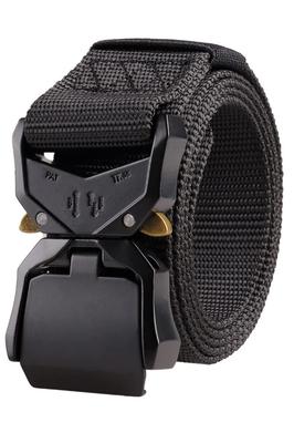 Tactical Belt with Utility Waist Bag for Airsoft & Military Use, Quick-Release, Lightweight, Black