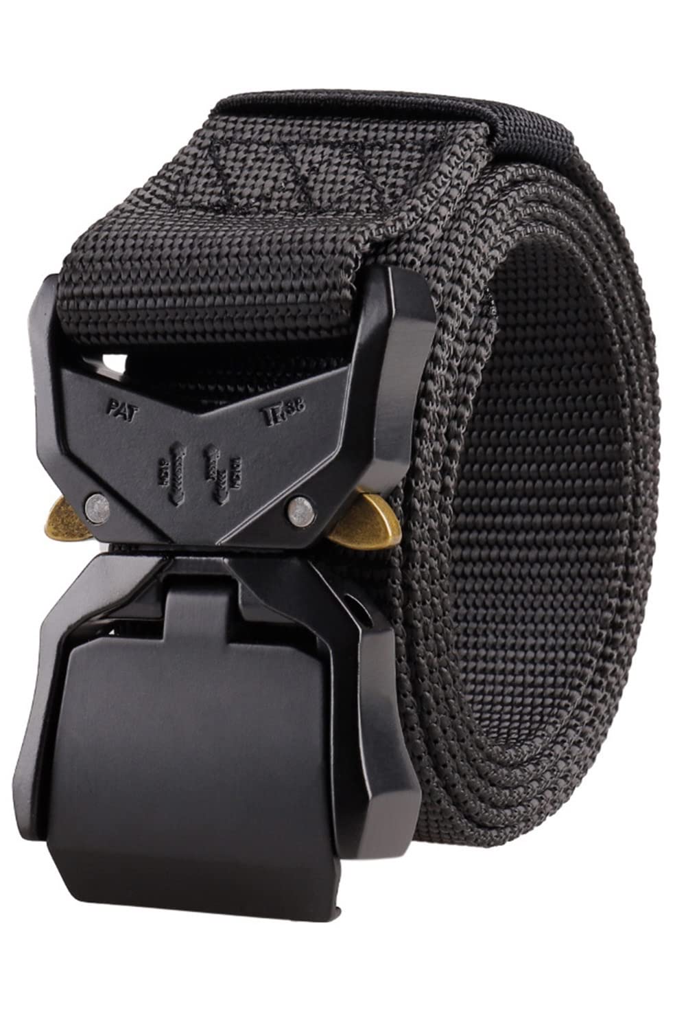 Tactical Belt with Utility Waist Bag for Airsoft & Military Use, Quick-Release, Lightweight, Black