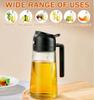 Pulverizator de Ulei pentru Gătit 2 în 1 Pulverizare Turnare Dozator Ulei de Măsline 470ml Sticlă Pulverizator Ulei Gadgeturi de Bucătărie