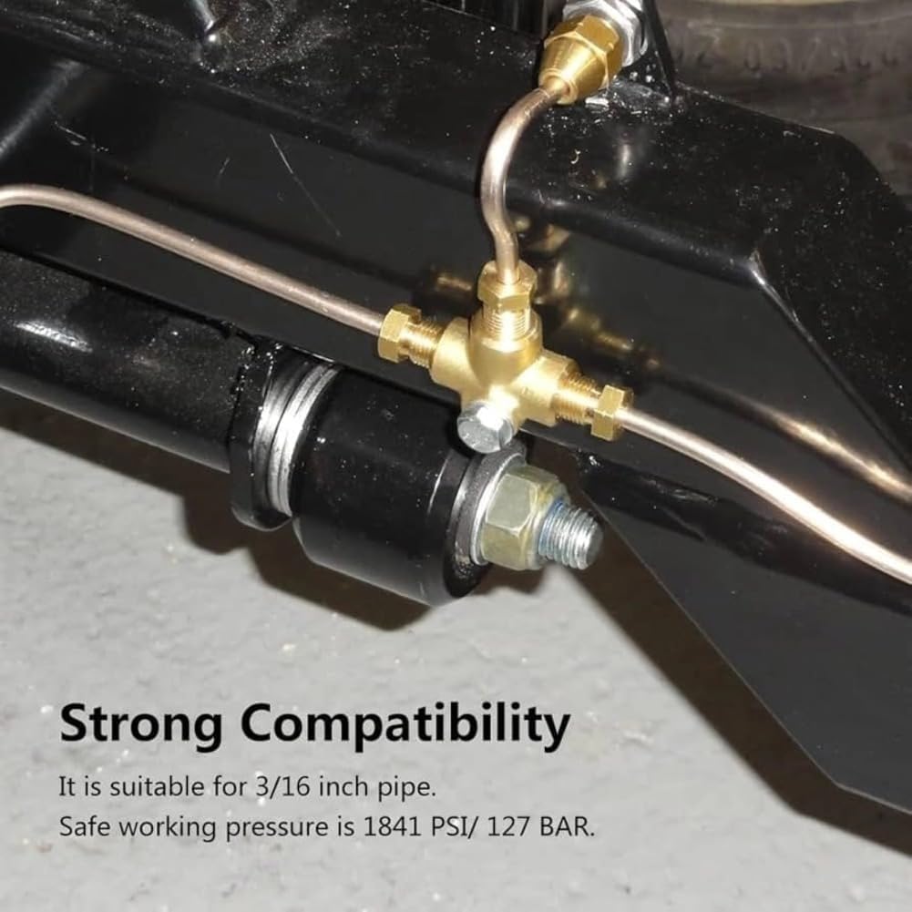 KIMISS Brake Pipe Union, Brake Pipe Union, Short Union with 3 Male Nuts M10