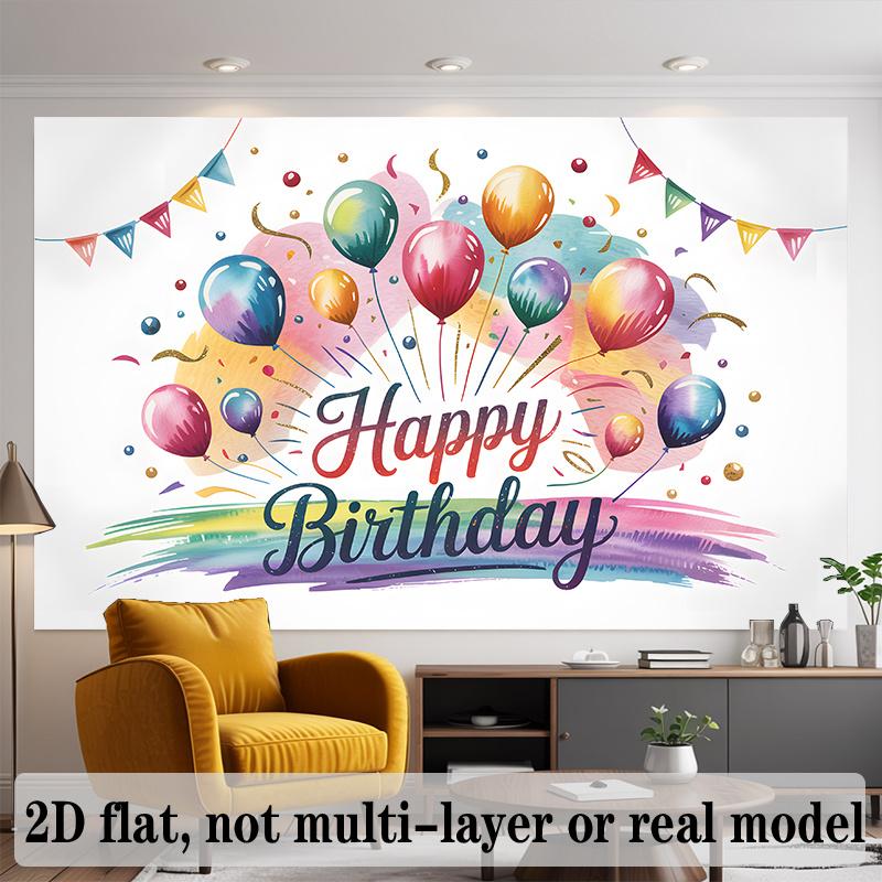 Birthday Background Banner, Photo Backdrop Wall Decor for Party