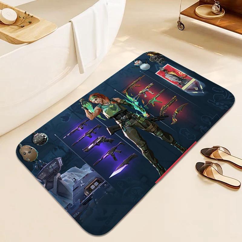 Digital Print Bathroom Mat Valorants Carpet for Bedroom Outdoor Entrance Doormat Sleeping Room Rugs Room Decorating Items