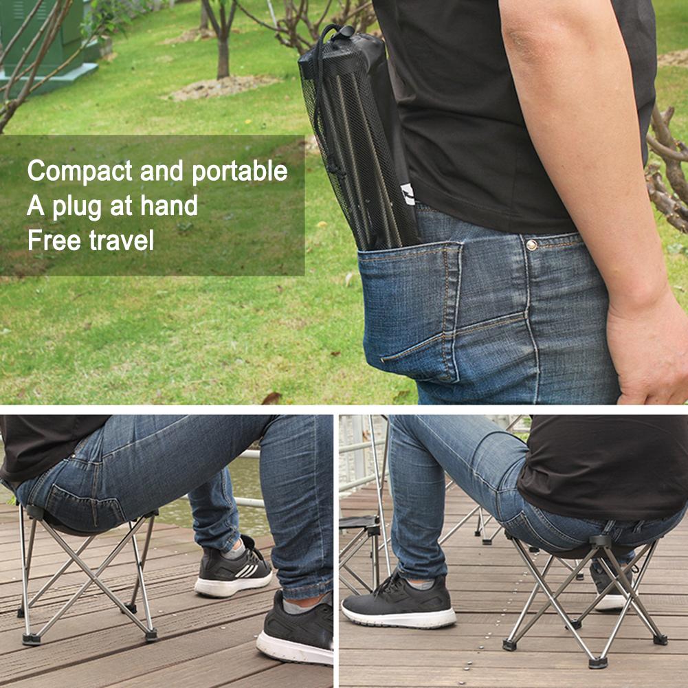 Lightweight Portable Footstool Aluminum Alloy Camping Beach Folding Fishing Outdoor Chair with Storage Bag