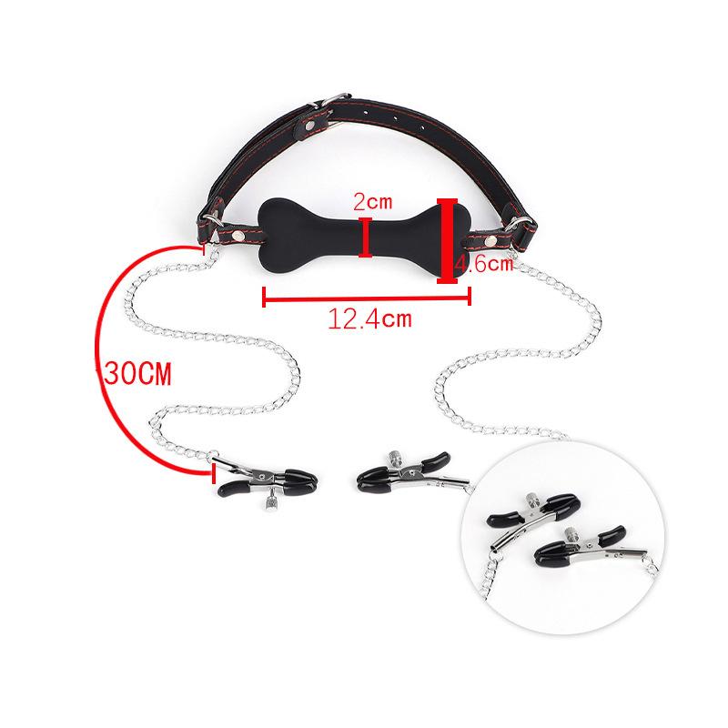 Soft Harness Mouth Silicone Dog Bone Ball Gag Open Mouth Gag Bdsm Bondage Slave Gag Sex Products Sm  Sex Toys for Women