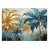 Wallpaper Gold and Blue Palm Trees Abstract