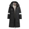 Men's and women's mid-length reflective stripes hooded cotton jacket thickened warm and cold-resistant comfortable feather silk down jacket