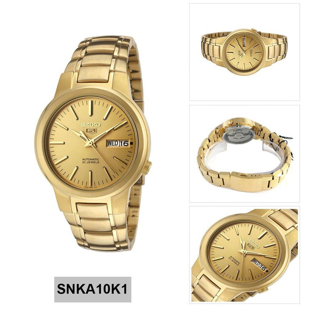Seiko 5 Automatic Gold Overseas Watch, Dial, Model, SNKA10K1, Men's