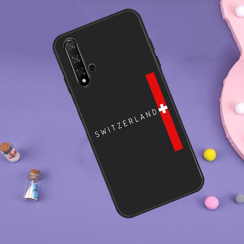 Switzerland Swiss Flag For Huawei Nova 7i 8i 11i 12i 12s 9 10 SE Y60 Y61 Y70 Y72 Y73 Y90 Y91 P20 P40 P30 Lite Case