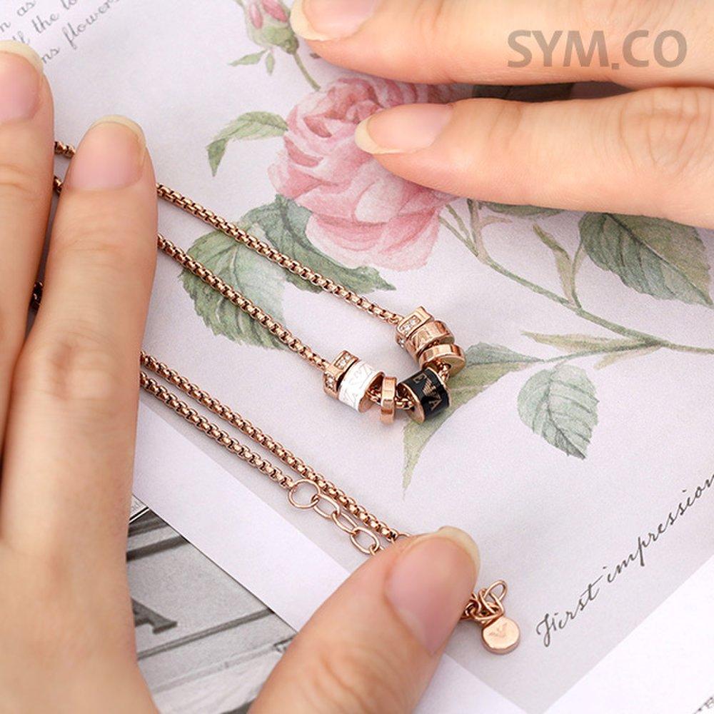 Armani Egs2931 Adelaar Embleem Ronde Roségoud Dames Stalen Ketting C