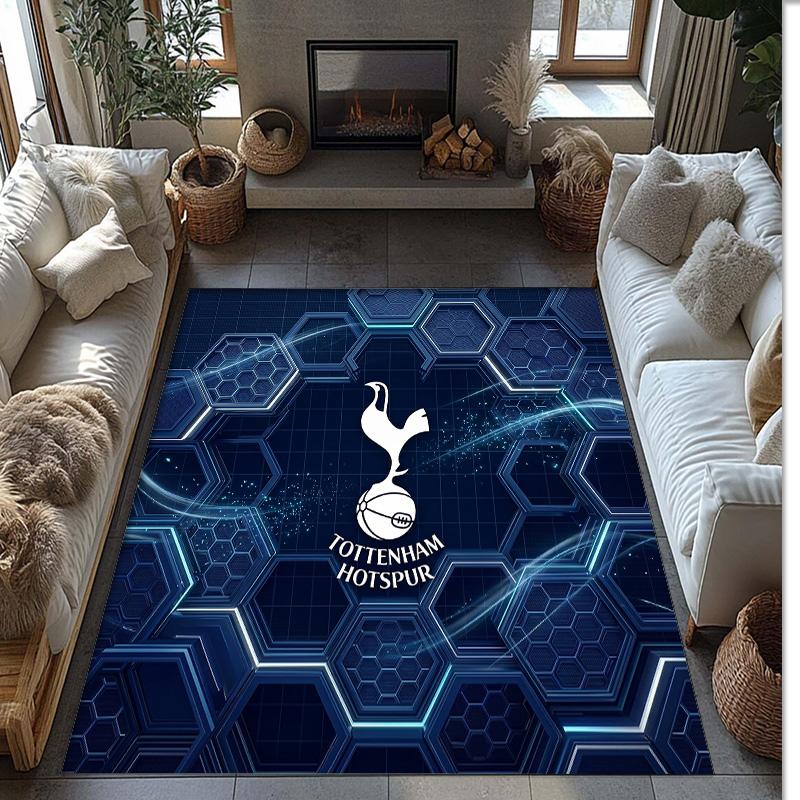 Tottenham Hotspur Bedrukte Flanellen Vloerkleed Antislip Zacht Polyester Vloerkleed Binnen Decoratie Mat voor Slaapkamer Woonkamer Bank