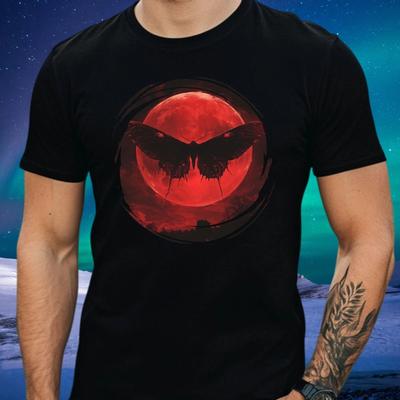 T-Shirt Herren Mothman Roter Mond Motiv Baumwolle Größe S Bis 5XL