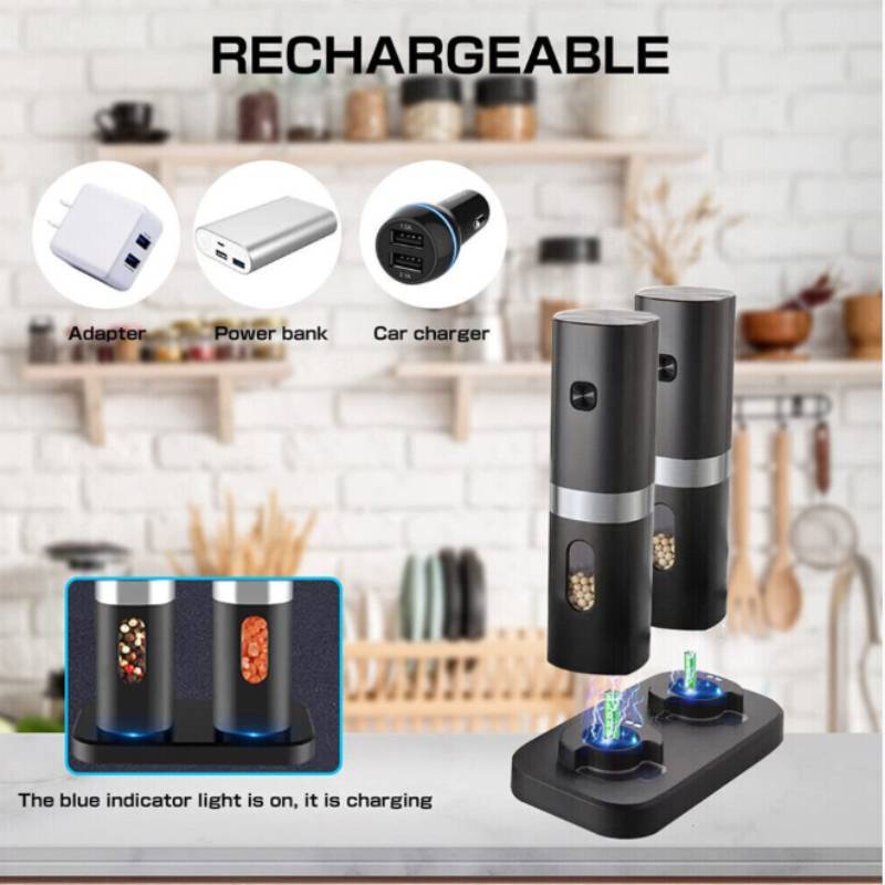 Gravity Sensor Electric Pepper Grinder With Stainless Steel Material For Home Kitchen Fresh Spices
