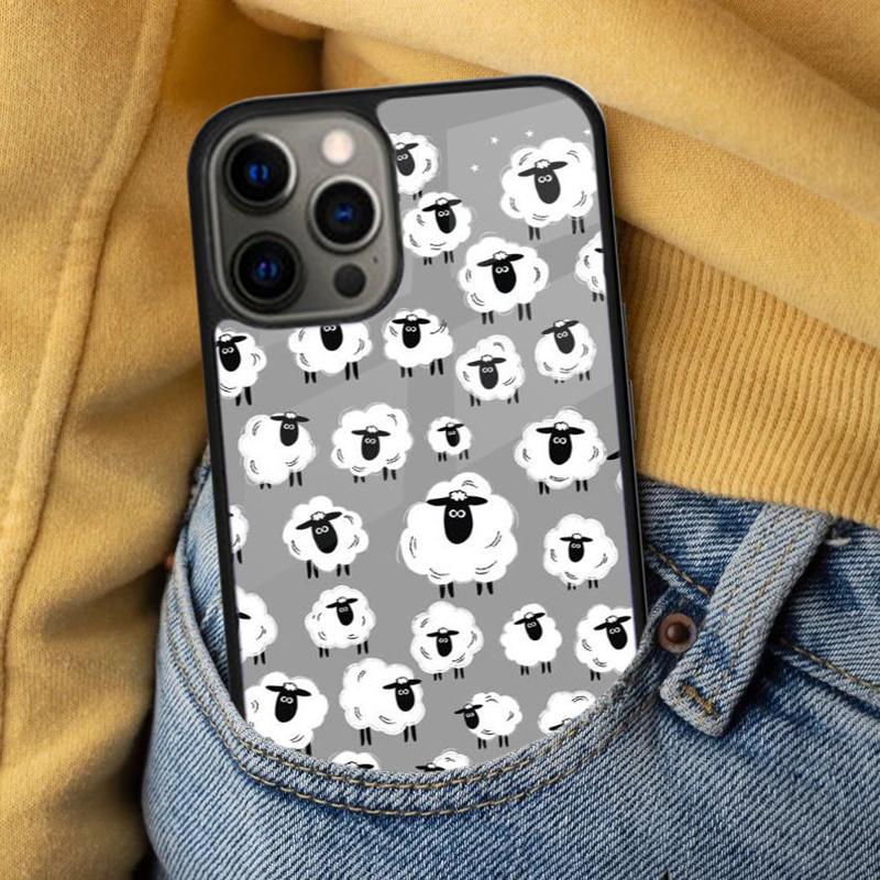 Cute Sheep Soft Phone Case for iPhone 17 Air 16e Pro Max 15 Pro 13 14 Plus 11 12 MagSafe Magnetic Coque