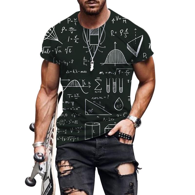 Funny Mathematical Shirt Phys Chemical Formula Summer Street 3D Tričko Módní O Krk Měkké Tričko Oversized Tričko Math Tričko