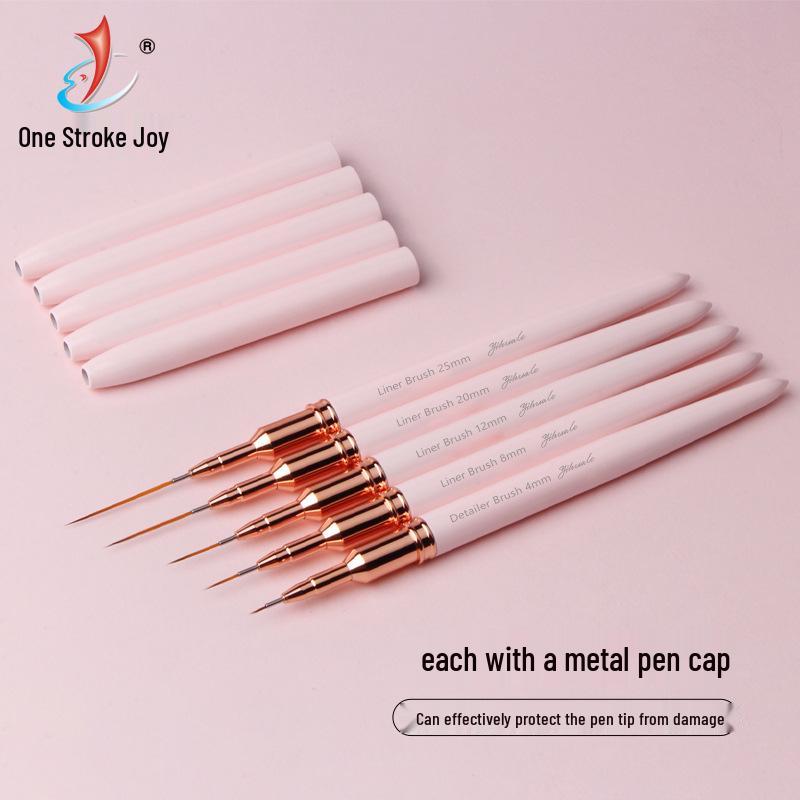 YiHuaLe Japanese Fine Liner Pen Set - 5 Pieces for Nail Art, Drawing Flowers, Silk Pulling, and Makeup.