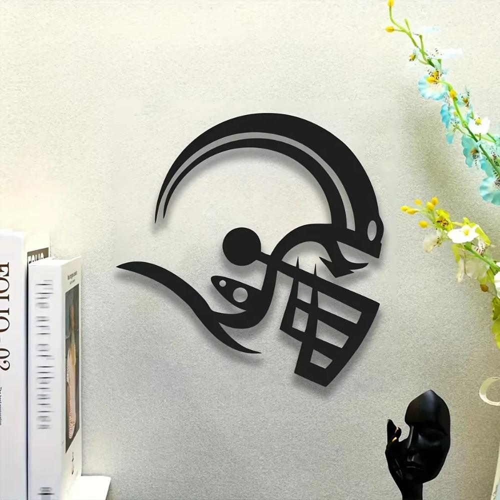 Retro American Football Helmet Metal Sign - Home & Office Decor for Aesthetic Appeal Ideal for Home, Office & Bar Decor