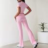 2026 Spring and Summer New Popular Casual Fashion Suit Solid Color Versatile Short-sleeved Trousers Two-piece Set