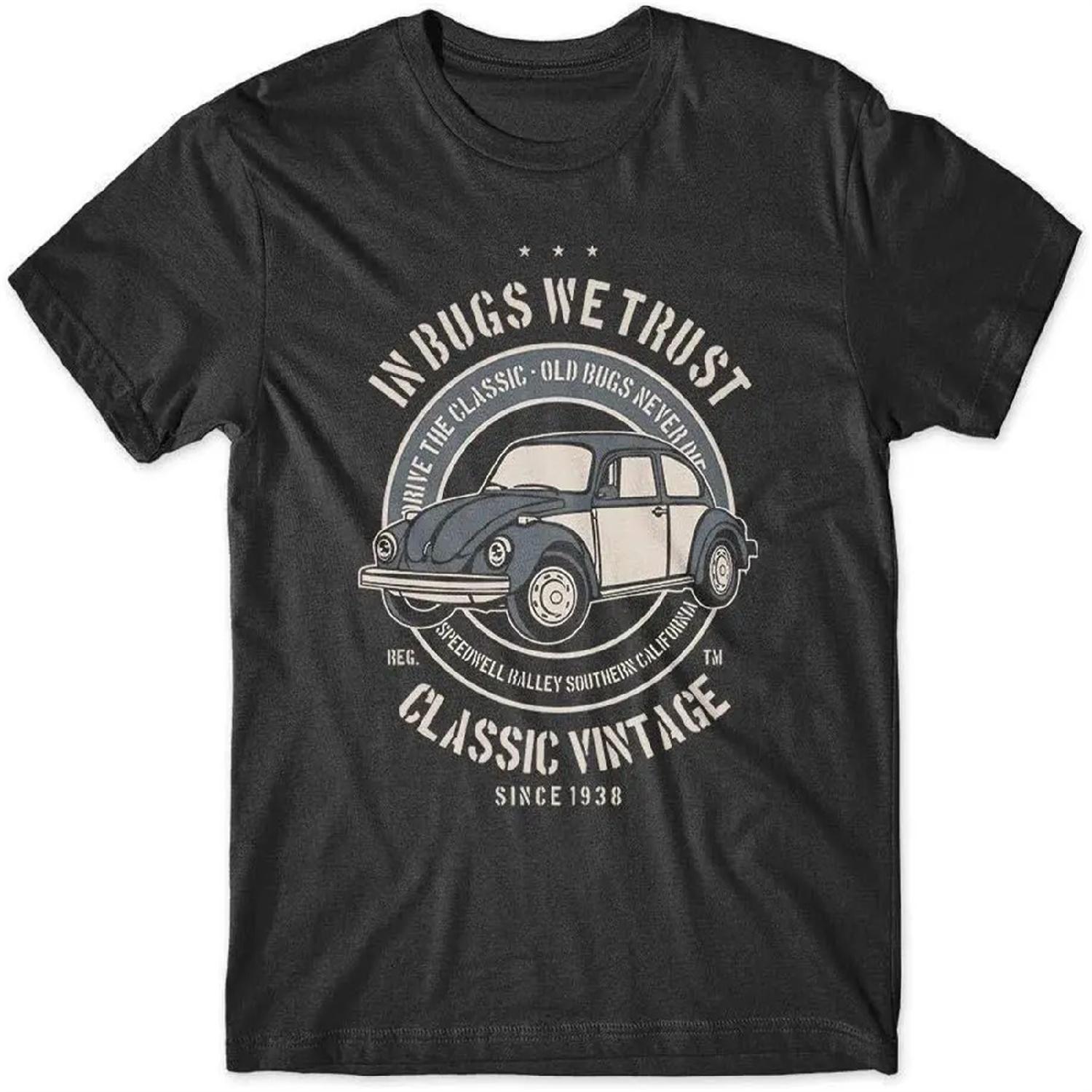 in Bugs We Trust T-Shirt Classic VW Bug Shirt 100% Cotton Premium Tee New,Crew T-shirt XXXXXL разноцветный