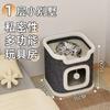 For Cats Tree House Cat Tower with 3-Tier Cozy Caves and All-Season Temperature Control Integrated Vertical Design for Small