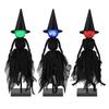 3PCS Witch Figurines Horror Halloween Decoration Glowing Face Witch Ornament Tabletop Decor Spooky Prop Halloween Party Supplies