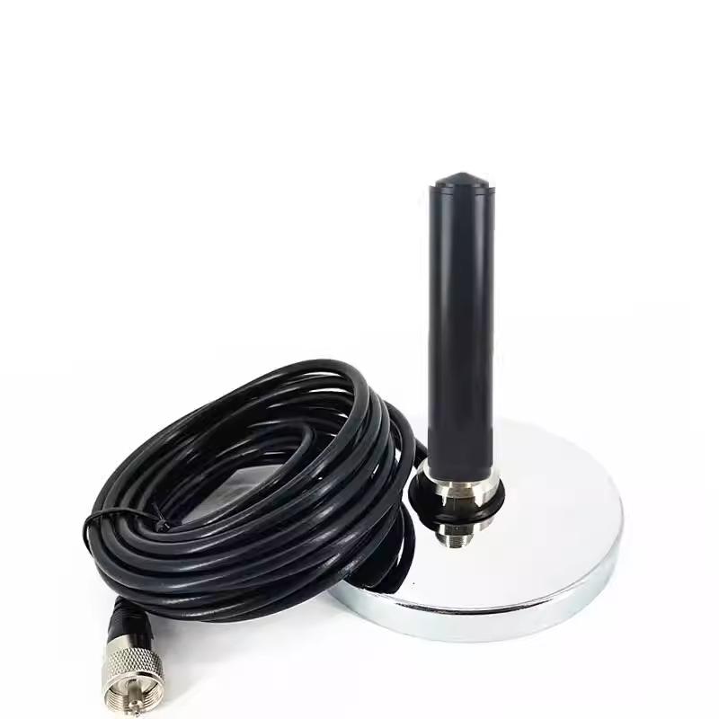 

10CM Silver High Gain UV Dual-Band Walkie-Talkie Antenna with Suction Cup for Cars Other