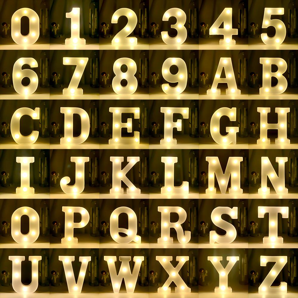 

Creative Luminous Digital Number Letter Light AAA Battery Powered Lamp Night Light for Christmas Wedding Birthday Party Decor
