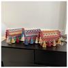 Ethnic Style Fringed Small Square Bag With Chain Strap For Daily Casual Wear