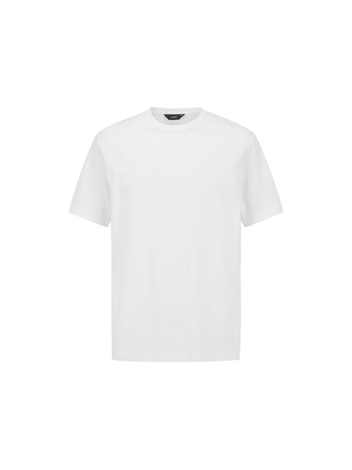 And Z Men S) Lightweight Silket Cotton Round Short Sleeve T-Shirt_Bzf2Tr1102Wt Wt (White)/95