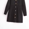 Women's 2024 Autumn European & American Style Slimming Crepe Mini Dress