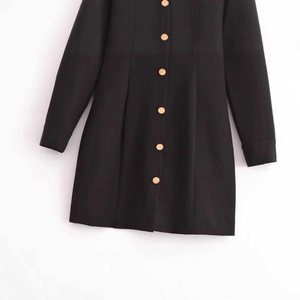 Women's 2024 Autumn European & American Style Slimming Crepe Mini Dress