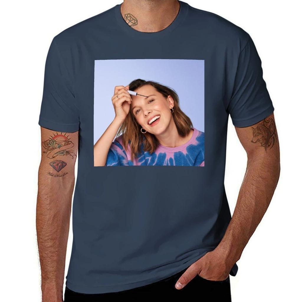 T-shirt Millie Bobby Brown T-shirt con Stampa Stile Urbano