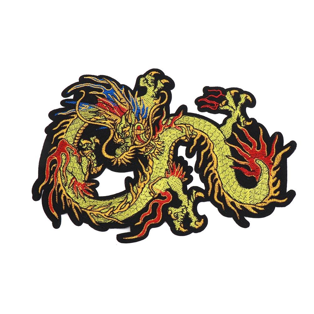 Chinese Dragon Golden Jeans Decoration On Clothes Clothing Accessory Patch Applique DIY