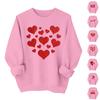 Valentinsdagströjor för kvinnor Kärlekshjärta Grafisk Pullover Rundhalsad Långärmad Topp Valentinsdagströja