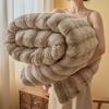 Luxury Wave-Textured Thick Faux Fur Blanket Double Layer Plush Warm Winter Blankets for Bed Fluffy Rabbit Fur Sofa Throw Blanket