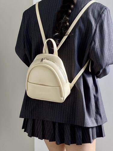 Solid Color Ladies Mini Backpack Fashi Pu Leather Women s Double Shoulder Bag Simple Casual Female Small Handbags Purse Tote бежевый 2760₽